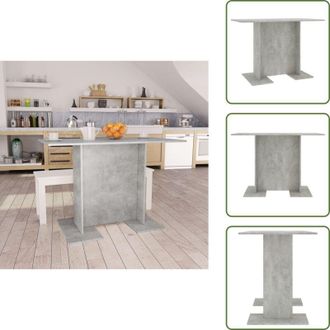 vidaXL Tavolo da pranzo robusto - vidaXL Tavolo da Pranzo Grigio Cemento 110x60x75 cm Legno Multistrato - Tavolo da pranzo facile da pulire