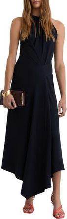 Reiss Maeve Asymmetric Sleeveless Maxi Dress in Navy at Nordstrom, Size 12 Us