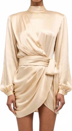 Ronny Kobo Imara Draped Knot Mini Dress In Buttercream
