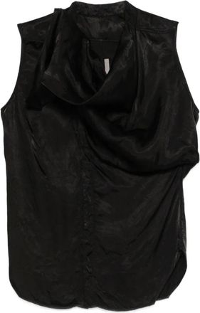 Rick Owens draped sleeveless top - Zwart