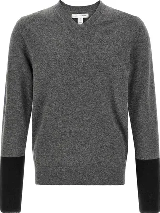 Comme Des Gar&ccedil;ons Grey Color-Block Jumper