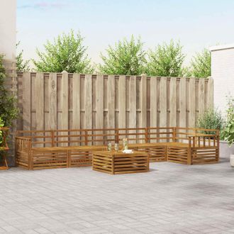 vidaXL Vidaxl Set Di Divani Da Esterno 7 Pz Naturale