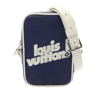 Louis Vuitton Navy White Leather Handbag Shoulder Bag (Pre-Owned)