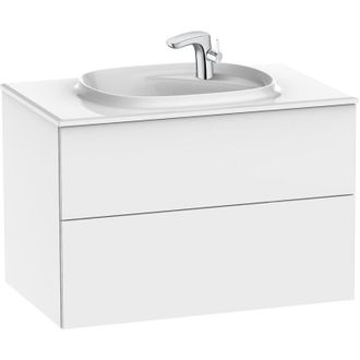 Roca Mueble Base Con Dos Cajones Y Lavabo De Fineceramic Beyond Roca Color: Blanco Brillo - Medidas: 800 Mm