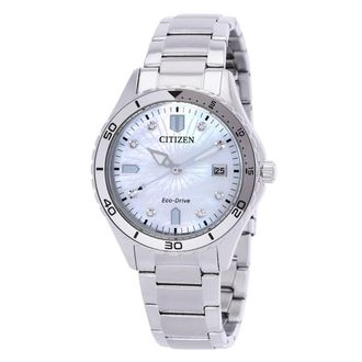 Citizen Marine Lady Eco-Drive Crystal Mother of Pearl Dial Watch FE6170-88D