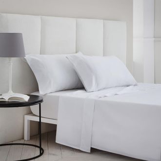 COTTON ARTEAN Juego de sábanas satén algodón egipcio 400 blanco 250x260 Cama 160