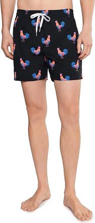 Chubbies The Cockadoodle Doozies 5.5 (Classic Lined Swim Trunks) Mens Swimwear Black-pattern Base : 2XL, Polyester/Spandex
