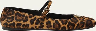 Prada Leopard Mary Jane Ballerina Flats