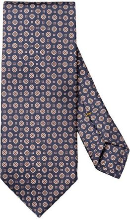 Eton Medallion Printed Silk Tie in Navy at Nordstrom
