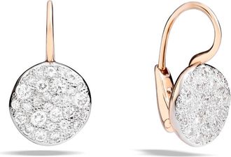 POMELLATO Sabbia Diamond Disc Drop Earrings in Rose Gold/diamond at Nordstrom