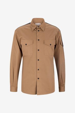 Alexander McQueen &Uuml;berhemd aus Gabardine Military Logo Tape