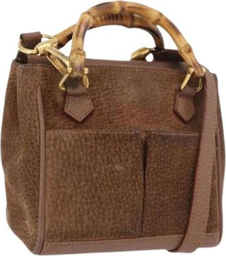 Gucci Pre-owned Mini Bags, female, Brown, Size: ONE SIZE Pre-owned Suede Mini Bag