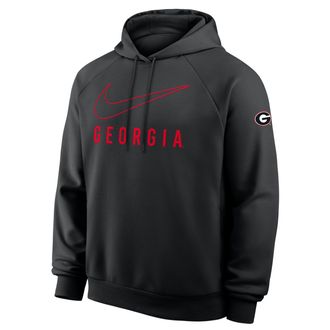 Nike Georgia Premium Performance Nike Mens Dri-FIT College Pullover Hoodie in Black | 03EJ00ANGB-0SF
