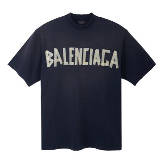 Balenciaga Tape Type T-shirt Medium Fit Black Faded 739784TOVA91055