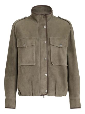 Brunello Cucinelli chest-pocket leather jacket - Green