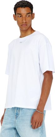 Diesel Relaxed cotton T-shirt with Oval D embroidery - T-Shirts - Man - White