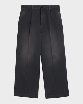 Marni Men & apos;s Faded Denim Wide-Leg Pants