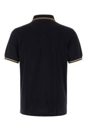 Fred Perry Mens Midnight Blue Piquet Polo Shirt Black Exterior: Cotton T-shirts And Polos