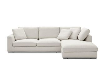 Castlery Hamilton Chaise Sectional Sleeper Sofa, Right Facing, Brilliant White, Easy Remove, Gaslift Storage for Living Room