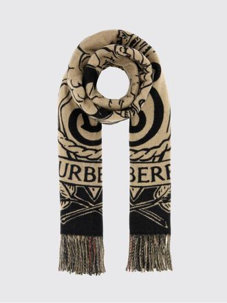 Burberry Sciarpa reversibile in puro cashmere con stampa EKD e frange