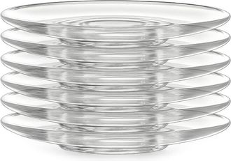 Barski Glass Saucer Plates, 4.8 D Set Of 6