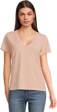 Madewell Northside Vneck T-Shirts Womens Clothing Pale Blush : XL (Womens 14-16), Cotton