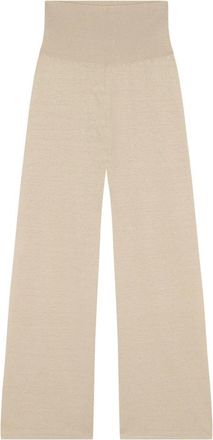 Cortana Wijde Pijpen Broek - Dames - Wijde Broeken - Beige - XS - Linnen - Broeken