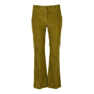Slowear Pantalone - Dames - Wijde Broeken - Groen - S - Katoen - Broeken