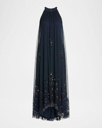 Mac Duggal Embellished Tulle Trapeze Gown