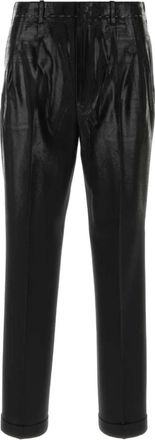 Maison Margiela Slim-fit broek - Heren - Slim Fit Broeken - Zwart - M - Leer - Broeken