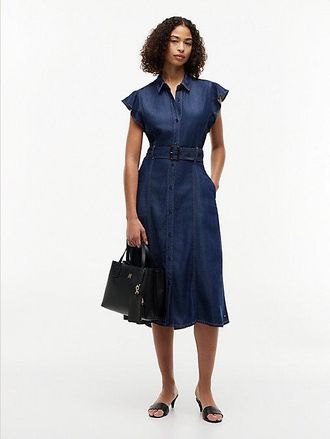 Tommy Hilfiger Vestido midi vaquero de corte evas&eacute;