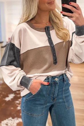 Azura Exchange Kleurblok Wafel Brei Top