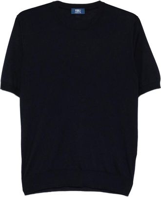 Fedeli Short-sleeve Crewneck Knitted Top