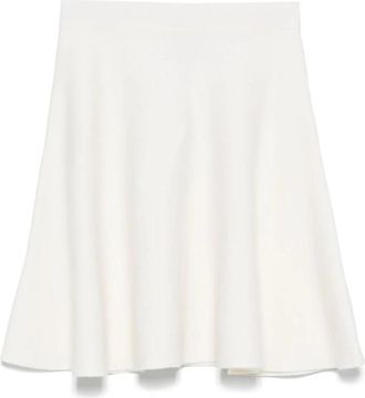 Max Mara Witte Wol A-Lijn Rok - Dames - Korte rokken - Wit - XL - Wol - Rokken
