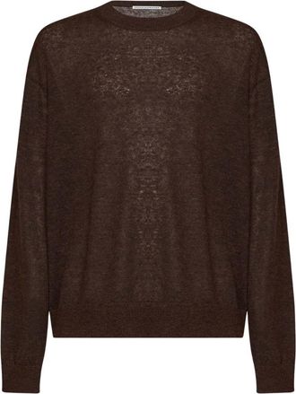 STUDIO NICHOLSON Picco Knit - Heren - Ronde hals truien - Bruin - M - Wol - Truien & Vesten