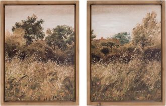 Melrose International Framed Landscape Canvas Art (Set of 2) - Brown, Green