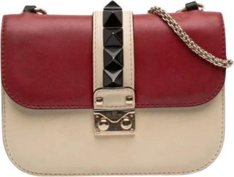 Valentino Pre-owned Cross Body Bags, female, Multicolor, Size: ONE SIZE Pre-owned Rockstud Glam Lock Crossbody