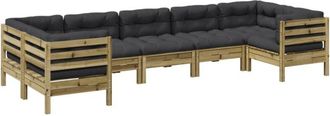 vidaXL 7 Piece Garden Sofa Set with Cushions Impregnated Wood Pine vidaXL