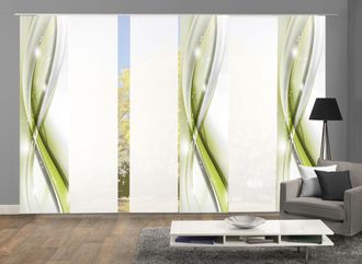 Home Wohnideen Schiebegardine »GLIWE« Paneelwagen 6 Stk. tlg. Schiebevorhang Digi 6er Set GLIWE GRÜN