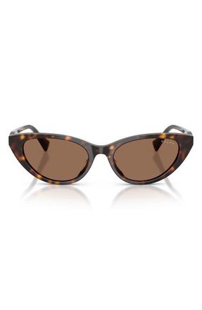 Ralph Lauren 53mm Gradient Cat Eye Sunglasses in Shiny Dark Havana /Brown at Nordstrom