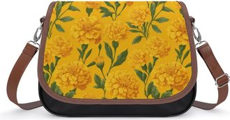 Generic Marigolds Floral Fashion Womens Crossbody Bags Novelty Handbag Shoulder Bag Purse