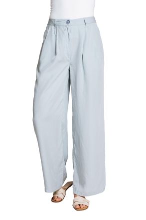 Zhrill Stoffhose ZHRILL, Damen, Gr. 25, N-Gr, blau, Obermaterial: 100% Lyocell, unifarben, regular fit kn&ouml;chellang, Hosen Stoffhose, Sommerhose mit Taschen
