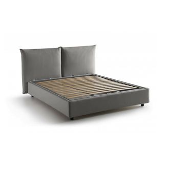 Dmora Dmora - Cama Matrimonial Ddestr, Cama Contenedor Con Revestimiento De Tela, 100% Made In Italy, Apertura Frontal, Adecuado Para Colch&oacute;n Cm 160x200, Gr