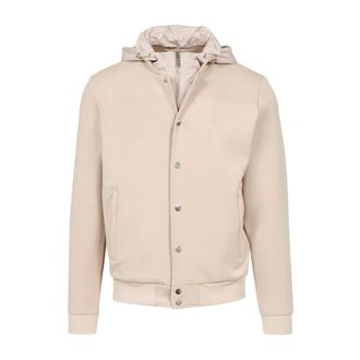 H&egrave;SKIMO Afneembare Capuchon Bomber - Heren - Bomber jackets - Beige - 2XL - Katoen - Jassen
