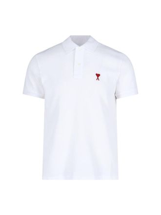 Ami Short-Sleeve Organic Cotton Polo With Classic Collar