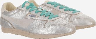 Autry Womens Sneakers Windspin Low Silver Leather Trainers
