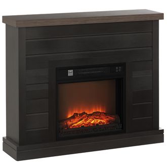 OEM Chimenea El&eacute;ctrica 1800w Con Efecto De Llama Mando A Distancia Temporizador Semanal Para Sala 30 M&sup2; Gris Oscuro