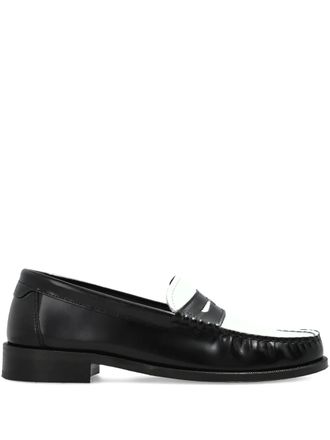 Furla colourblock leather loafers - Black