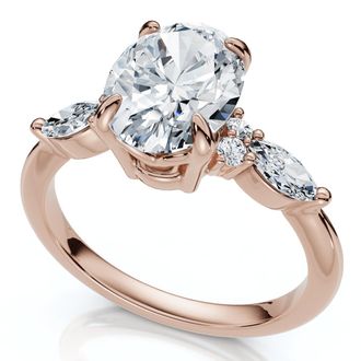 Pompeii3 1 3/4Ct Oval Diamond Nadia Engagement Ring 14k Gold or Platinum Lab Grown