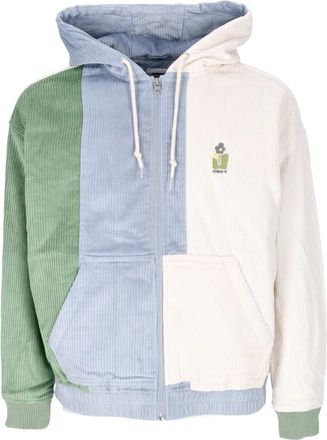 Obey Fluwelen Gewatteerde Jas met Verstelbare Capuchon - Dames - Vesten met rits - Veelkleurig - S - Katoen - Hoodies & sweatvesten